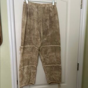 Oh My Gauze! Tan Ankle Cropped Pants Relaxed Fit